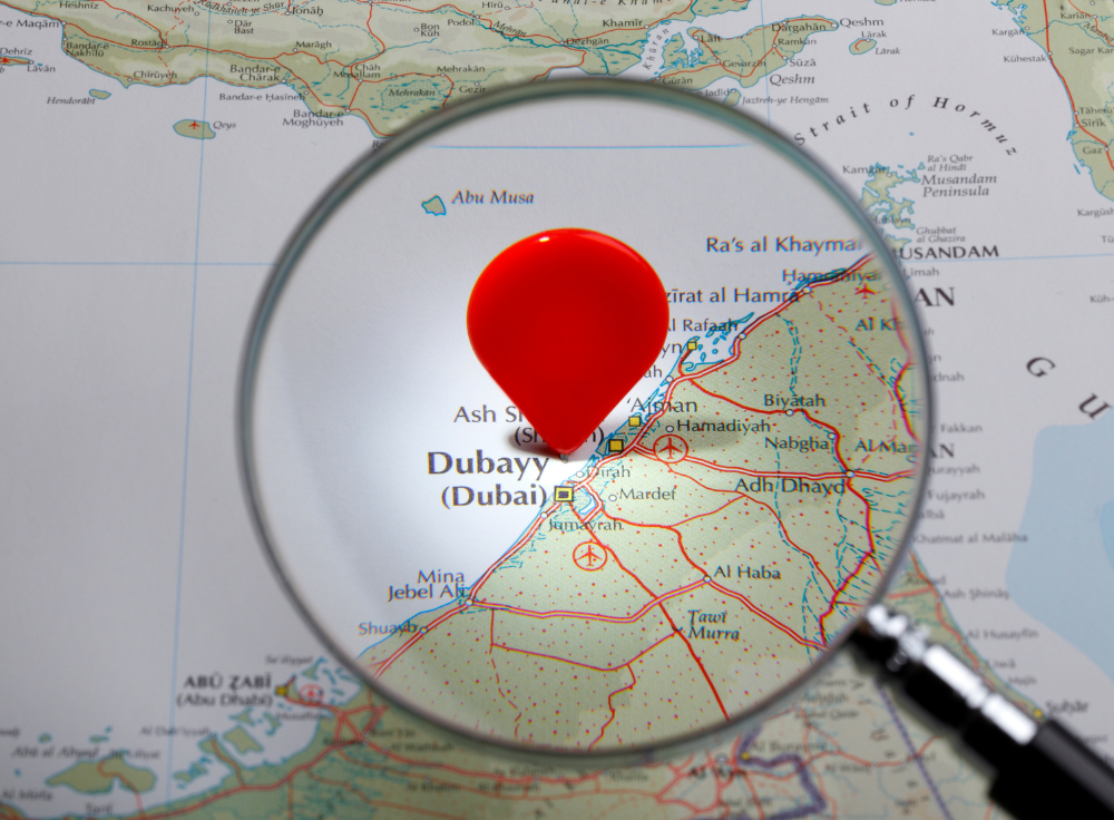 Map of Abu Dhabi showing service areas